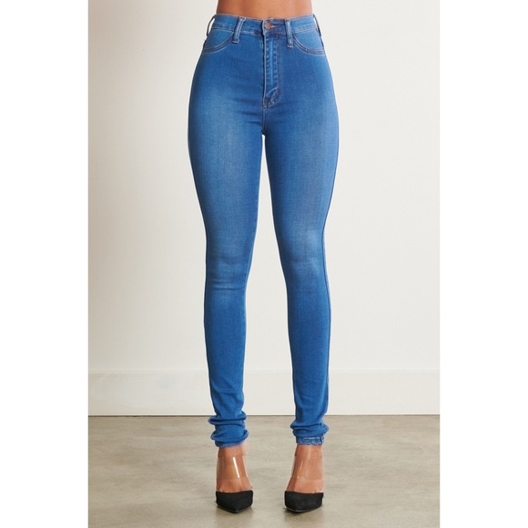 High Waisted Stretch Skinny Jeans - Picture 2 of 8